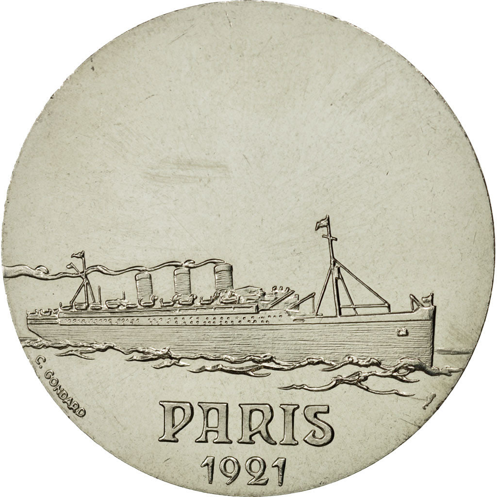 Frankreich, Medal, Les Grands Transatlantiques, Paris, 1921, UNZ, Cupro-nickel