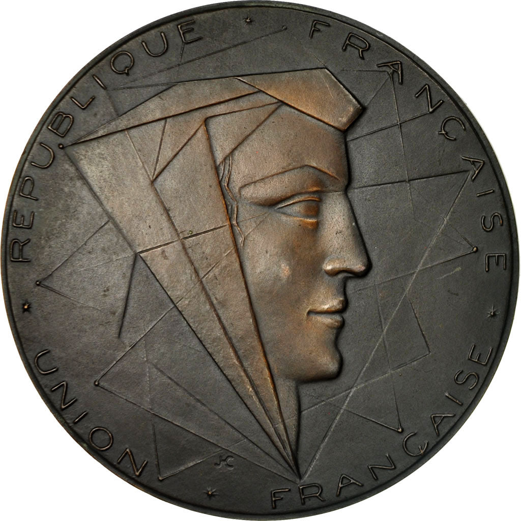 France, Medal, Les Présidents de la République, René Coty, 1953, Coeffin