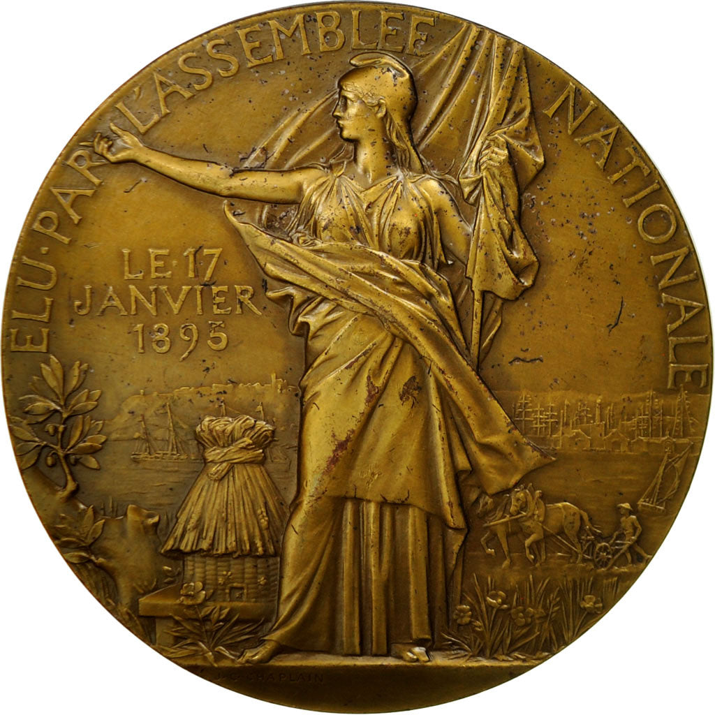 France, Medal, Les Présidents de la République, Félix Faure, 1897, Chaplain