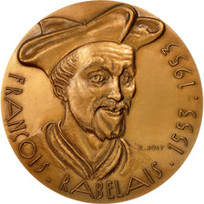 Frankreich, Medal, François Rabelais, 1988, Joly, UNZ, Bronze