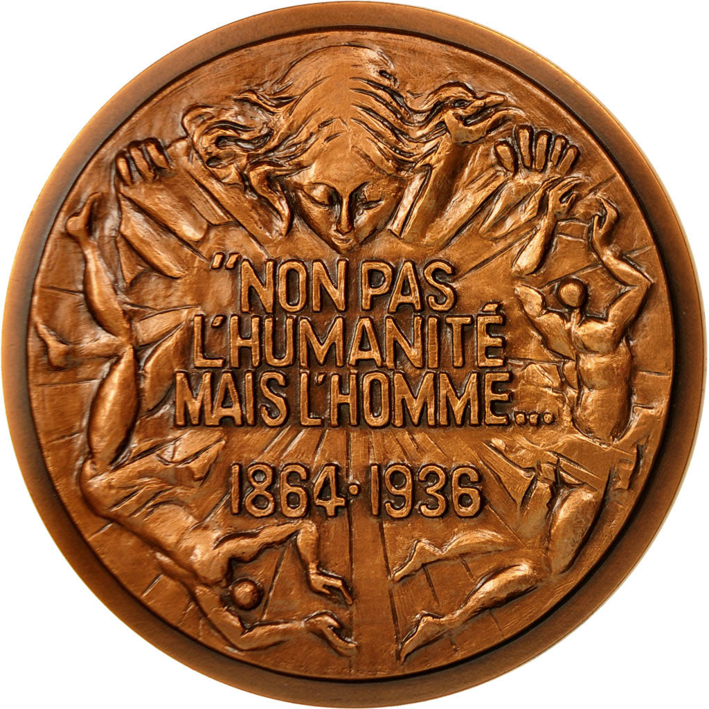 France, Medal, Miguel De Unamuno, 1987, Lebreton, MS(63), Cuivre