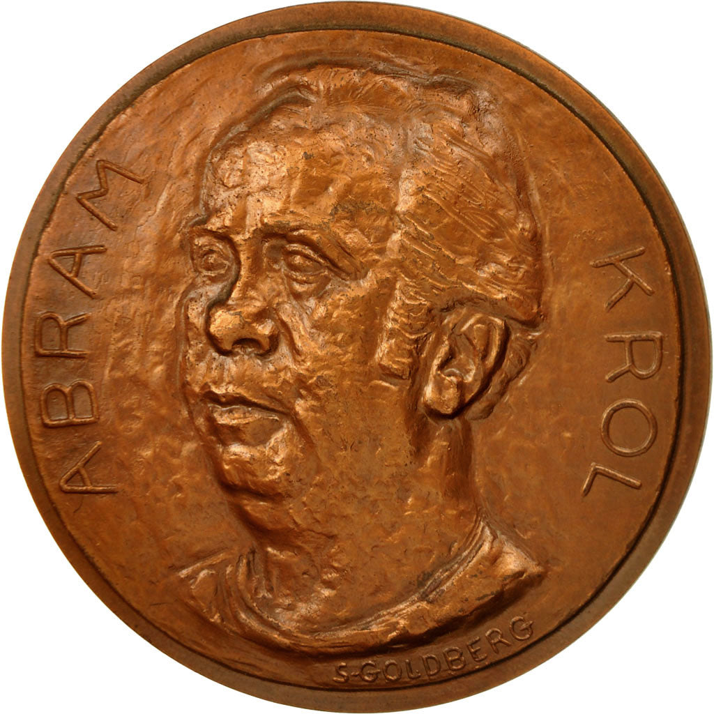 Francia, Medal, Abram Krol, 1975, Goldberg, EBC+, Cobre