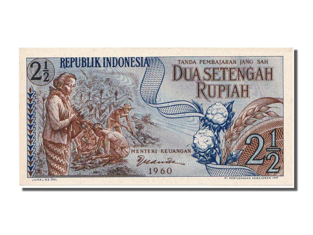Indonesia, 2 1/2 Rupiah, 1960, KM #77, UNC(65-70), AKR005243