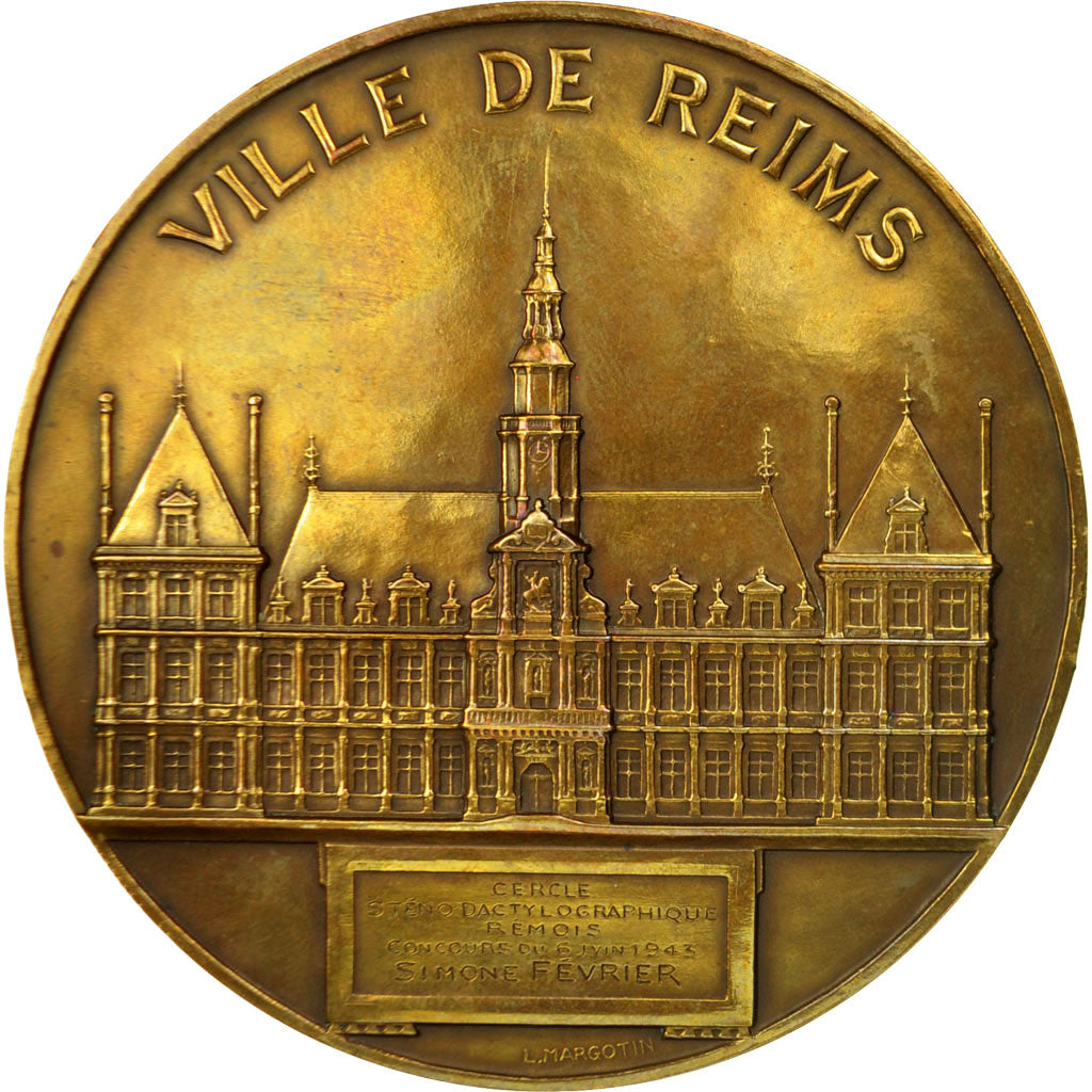 France, Medal, Ville de Reims, 1943, Margotin, MS(63), Bronze