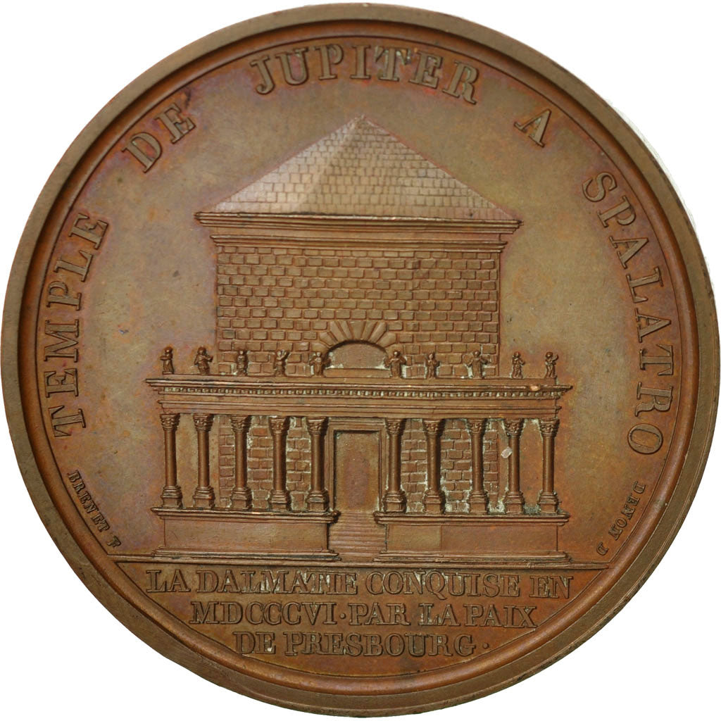 France, Medal, Napoleon Ier , Temple de Jupiter à Spalatro, 1806, Andrieu, SUP+