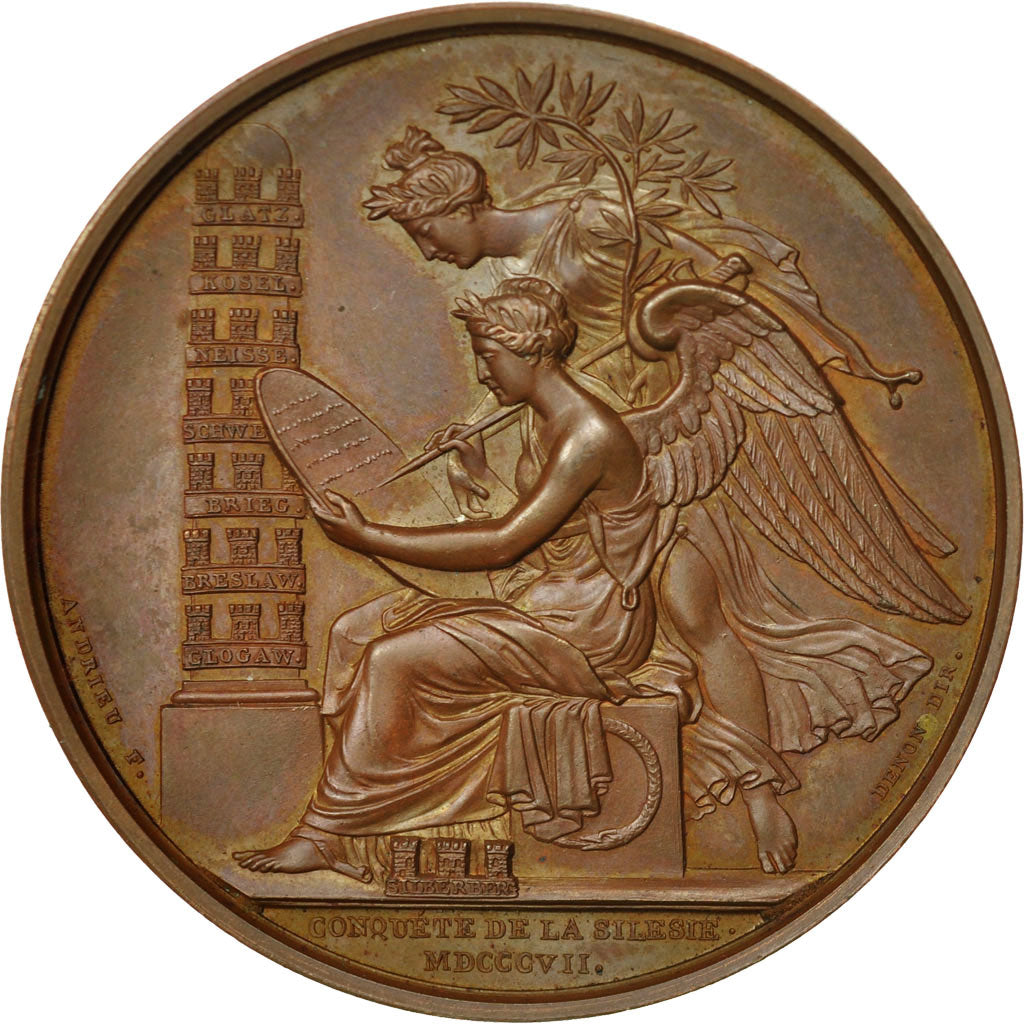 France, Medal, Napoleon Ier , Conquète de la Silésie, 1807, Andrieu