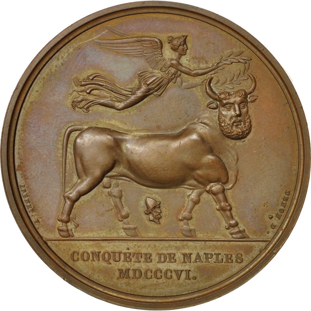 France, Medal, Napoleon Ier , Conquète de Naples, 1807, Andrieu, MS(60-62)