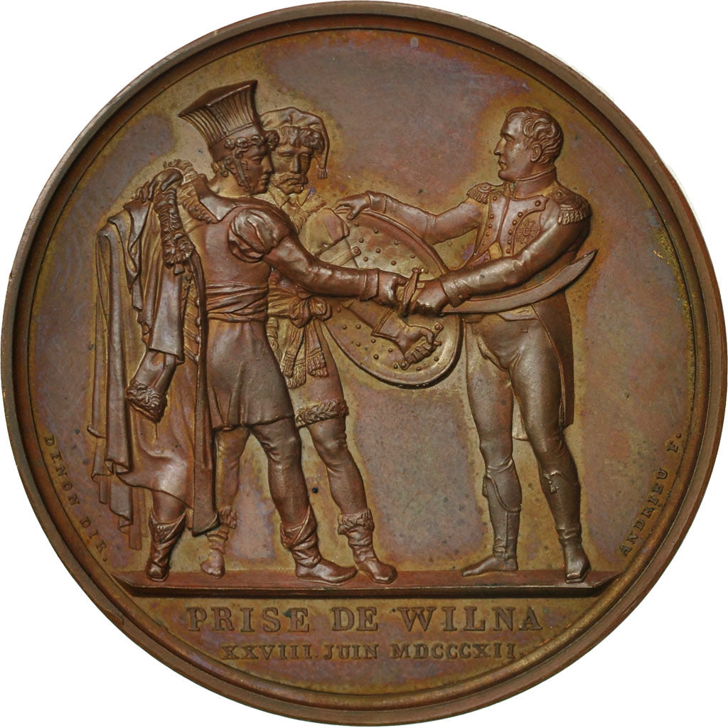 France, Medal, Napoleon Ier , Prise de Wilna, 1812, Andrieu, SUP+, Bronze