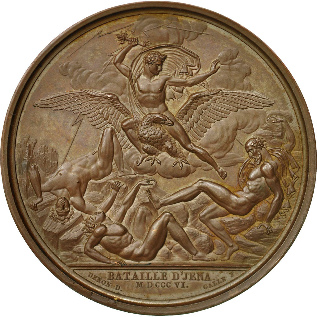 Francia, Medal, Napoleon Ier , Bataille d'Jena, 1806, Andrieu, EBC+, Bronce