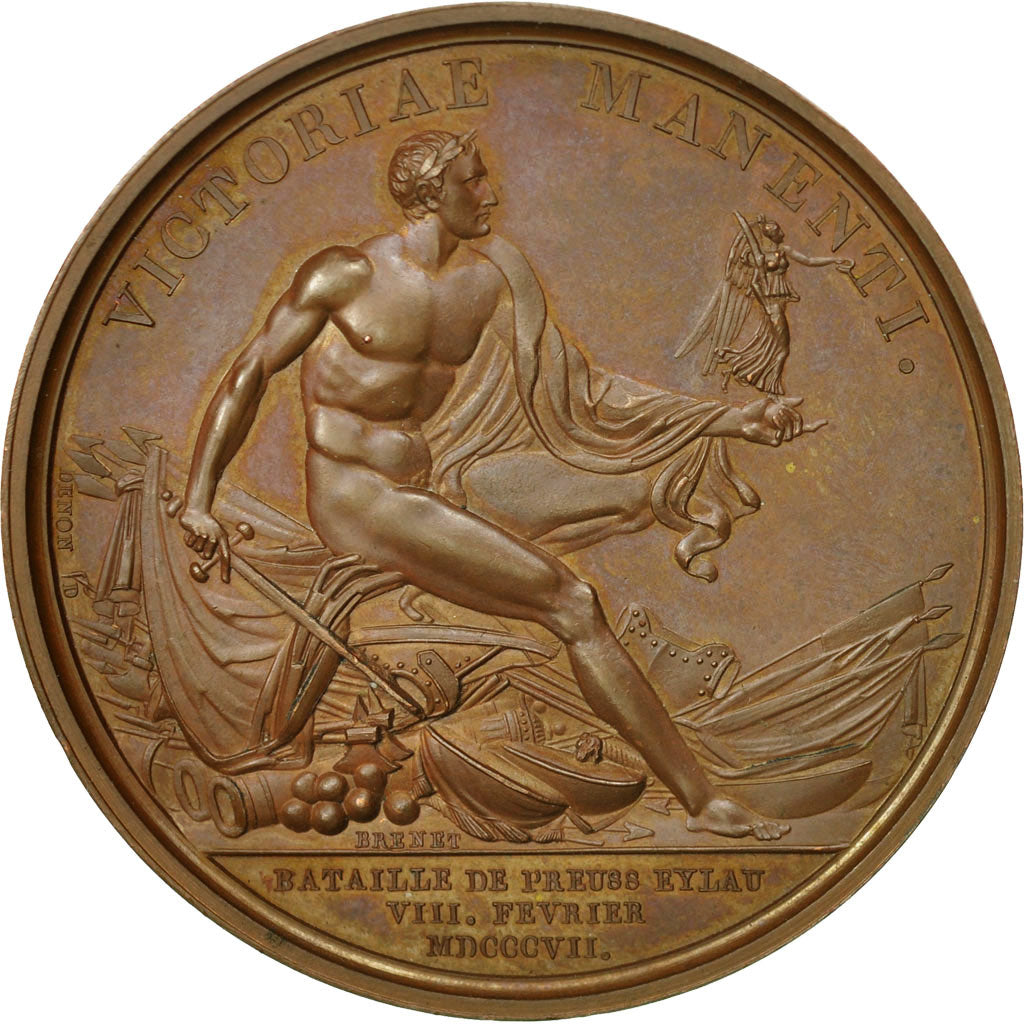 France, Medal, Napoleon Ier , Bataille de Preuss Eylau, 1807, Andrieu
