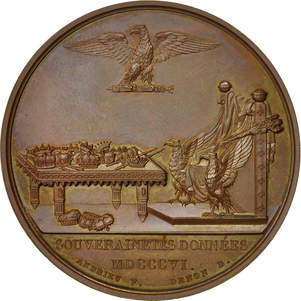 Francia, Medal, Napoleon Ier , Souverainetés Données, 1806, Andrieu, SPL