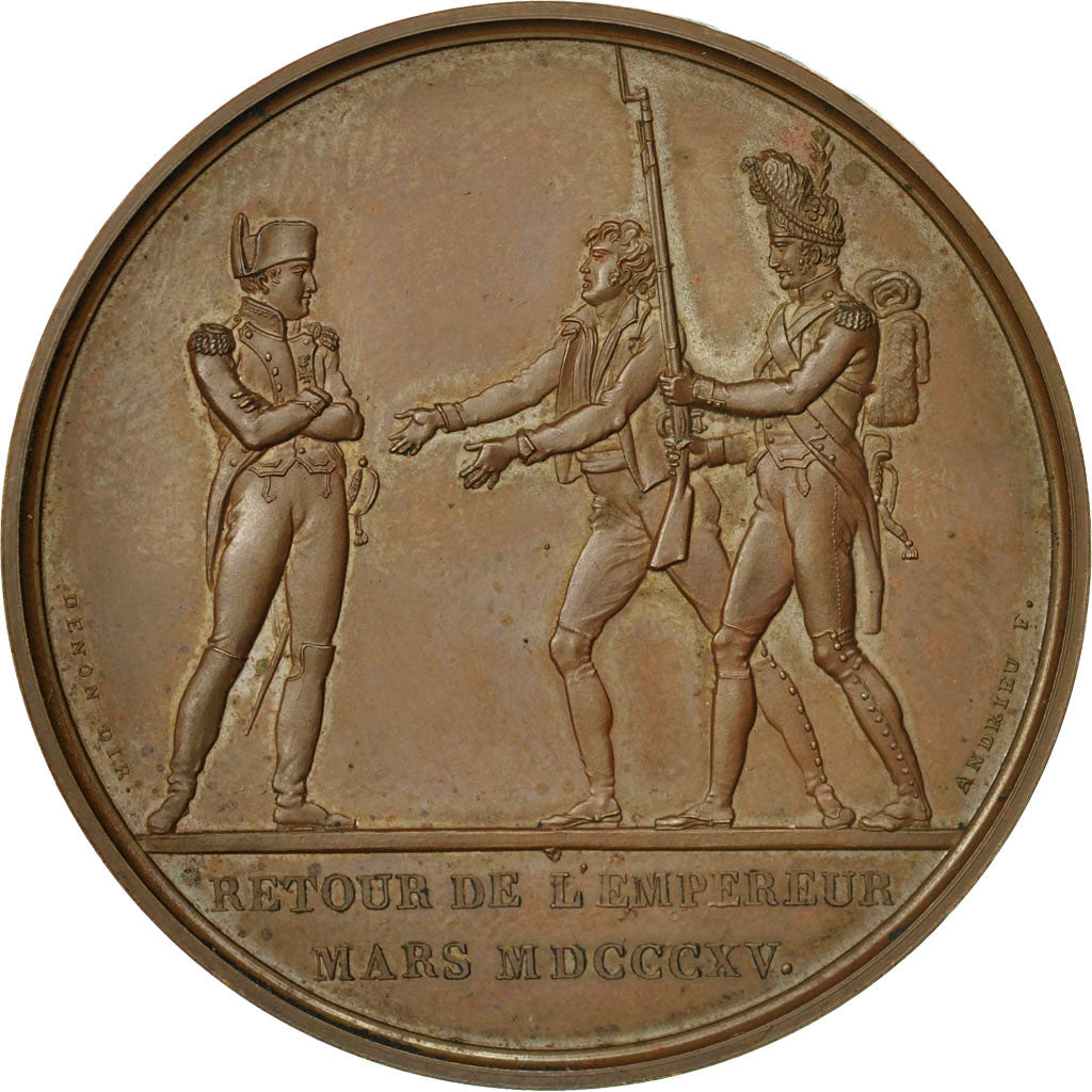 Francia, Medal, Napoleon Ier , Retour de l'Empereur, 1815, Andrieu, SPL, Bronzo