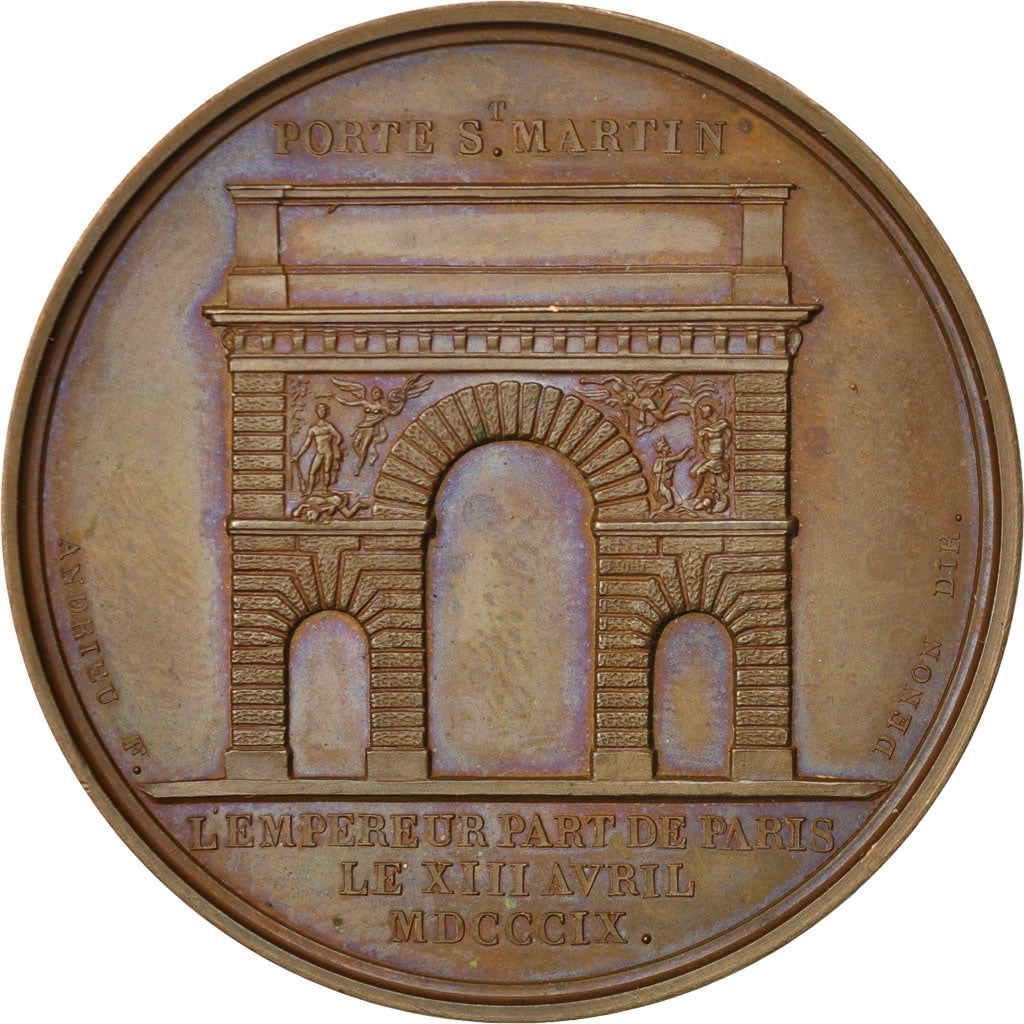 France, Medal, Napoleon Ier , De Paris a Vienne, 1809, Andrieu, MS(60-62)