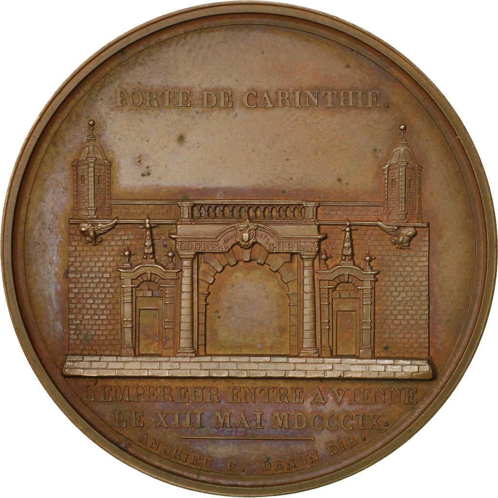 France, Medal, Napoleon Ier , De Paris a Vienne, 1809, Andrieu, MS(60-62)