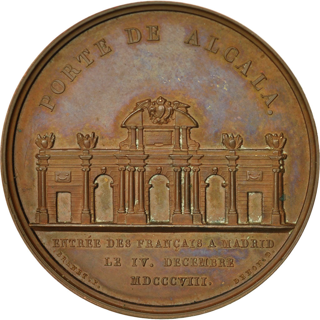Francia, Medal, Napoleon Ier , Porte De Alcala, 1808, Andrieu, EBC+, Bronce