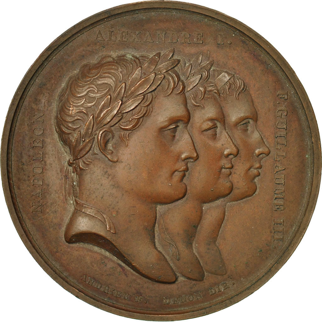 France, Medal, Napoleon Ier , Paix de Tilsit, 1807, Andrieu, SUP, Bronze