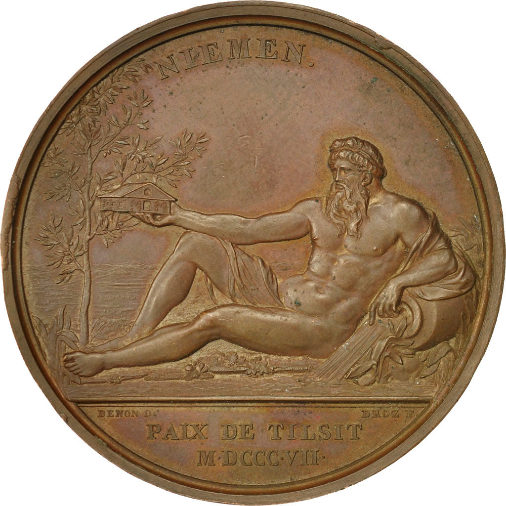 France, Medal, Napoleon Ier , Paix de Tilsit, 1807, Andrieu, SUP, Bronze