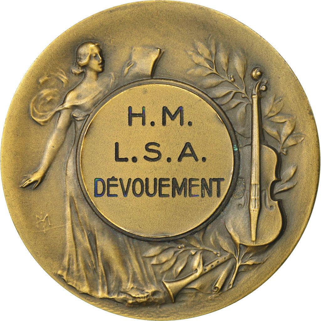 France, Medal, Musique , harpe, Rivet, SUP, Bronze