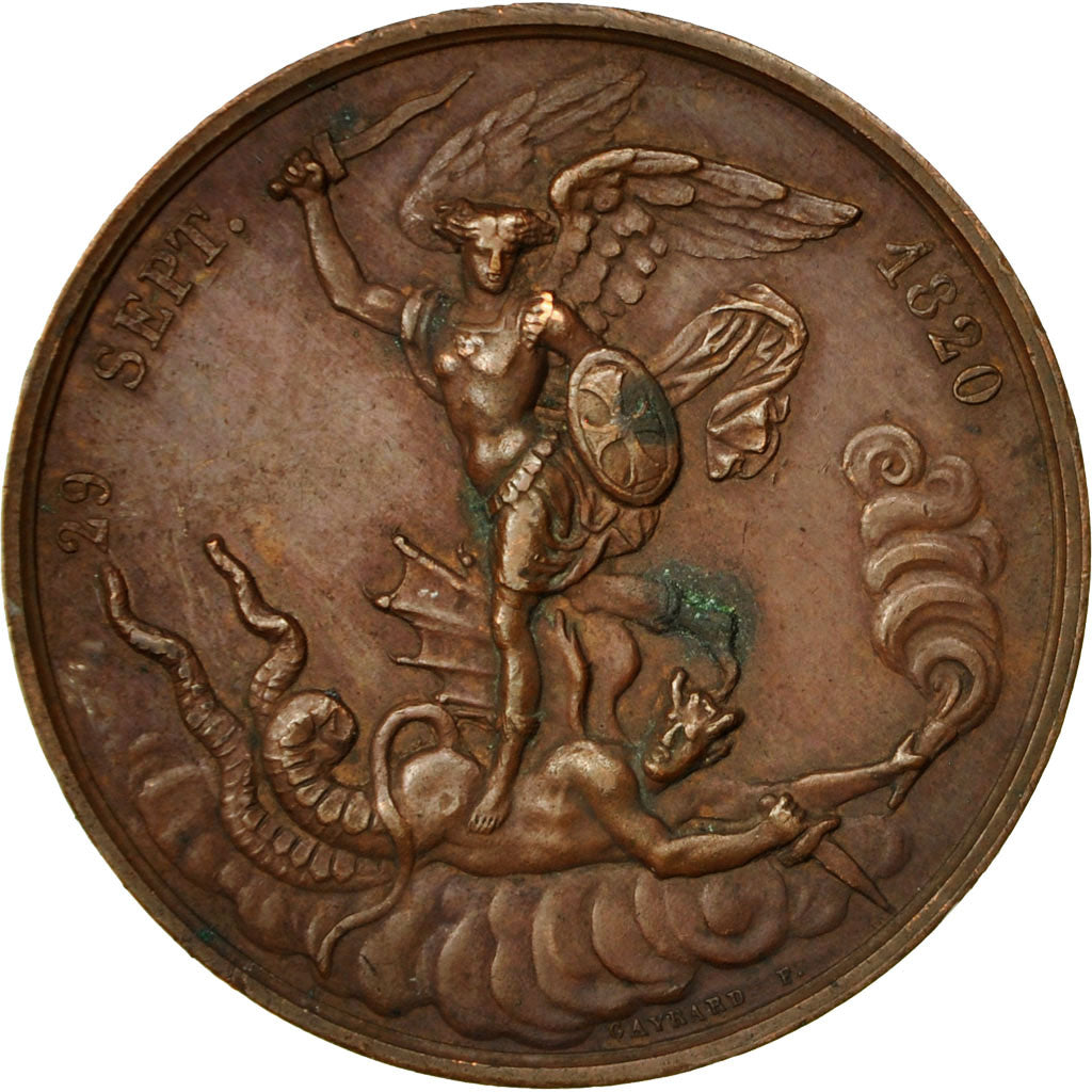 Francia, medalla, Naissance du Comte de Chambord, 1820, Gayrard, EBC, Bronce