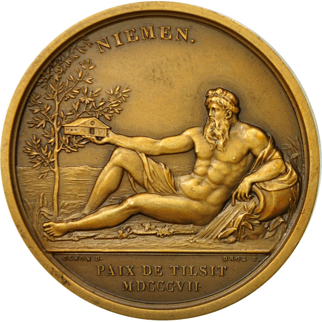 France, Medal, Napoleon Ier , Paix de Tilsit, 1807, Andrieu, MS(64), Bronze
