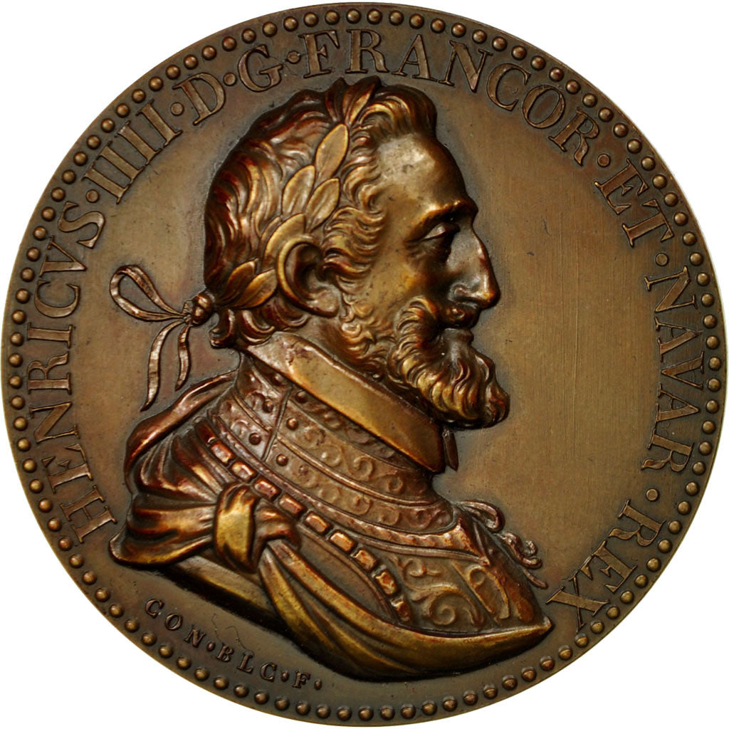 France, Medal, Henricus IIII , Duo Protegit Unus, 1598, MS(63), Bronze