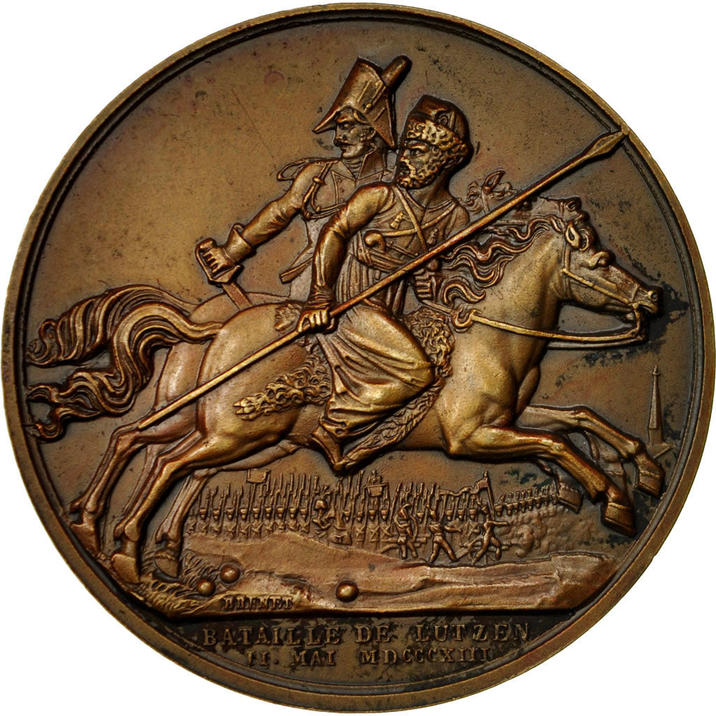 France, Medal, Napoleon Ier , Bataille de Lutzen, 1813, Denon, MS(63), Bronze