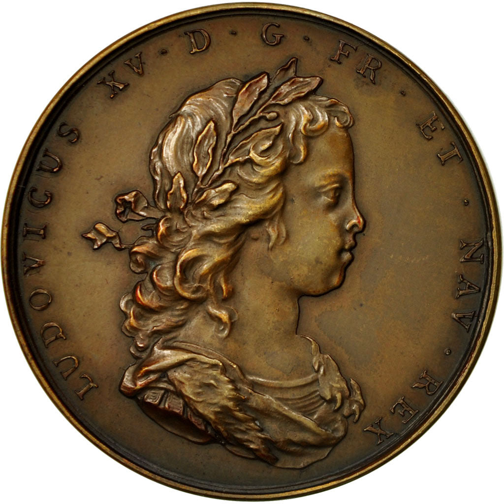 Francia, Medal, Ludovicus XV , Amat Aurea Condere Saecla, 1716, Baer, SPL-