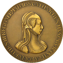 Francia, medalla, Catherine de Médicis , Mère de trois Rois, SC+, Bronce