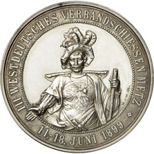 France, Medal, Fédération de Tir , Metz 11 / 18 Juin, 1899, MS(60-62), Silver