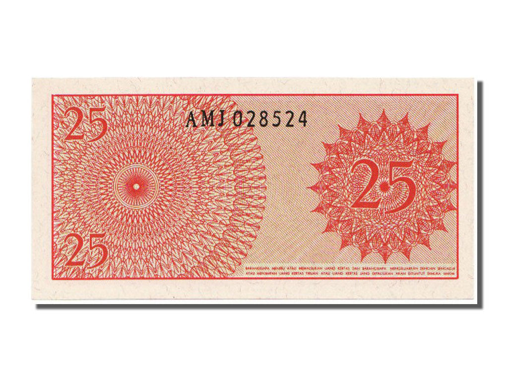 Banconote, Indonesia, 25 Sen, 1964, FDS