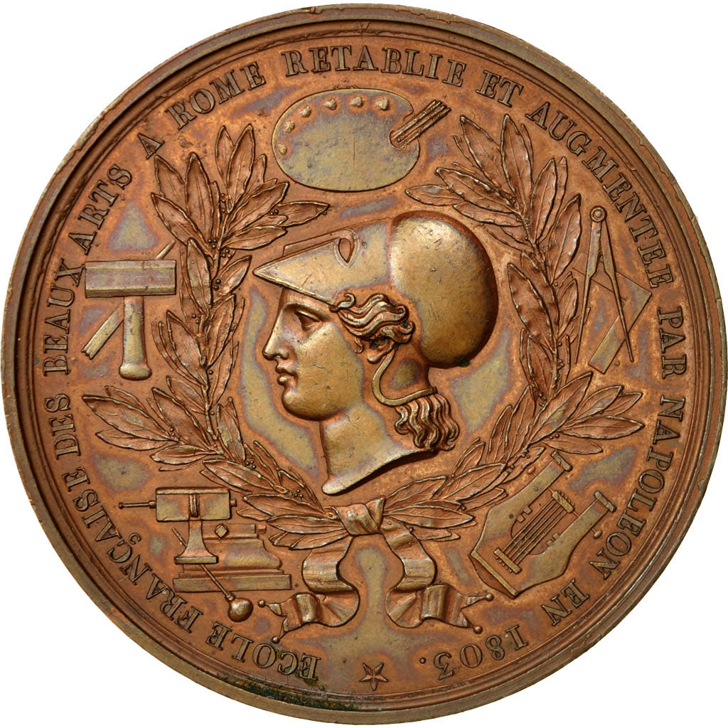 France, Medal, Napoleon Ier , Ecole Française des Beaux Arts rétablie en 1803
