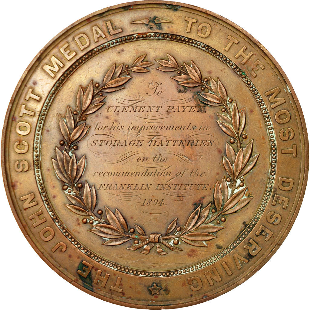 United States of America, Medal, Philadelphie , Franklin Institute ,, 1894, SS