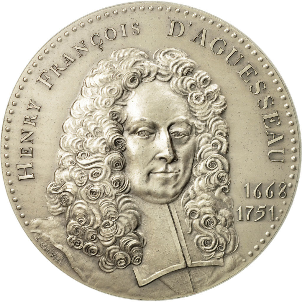 Francia, Medal, Henri François d'Aguesseau, 1977, Mauviel, EBC+, Plata