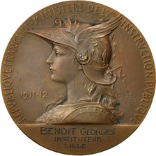 France, Medal, Ministère de l'Instruction Publique, 1911/12, Roty, MS(60-62)