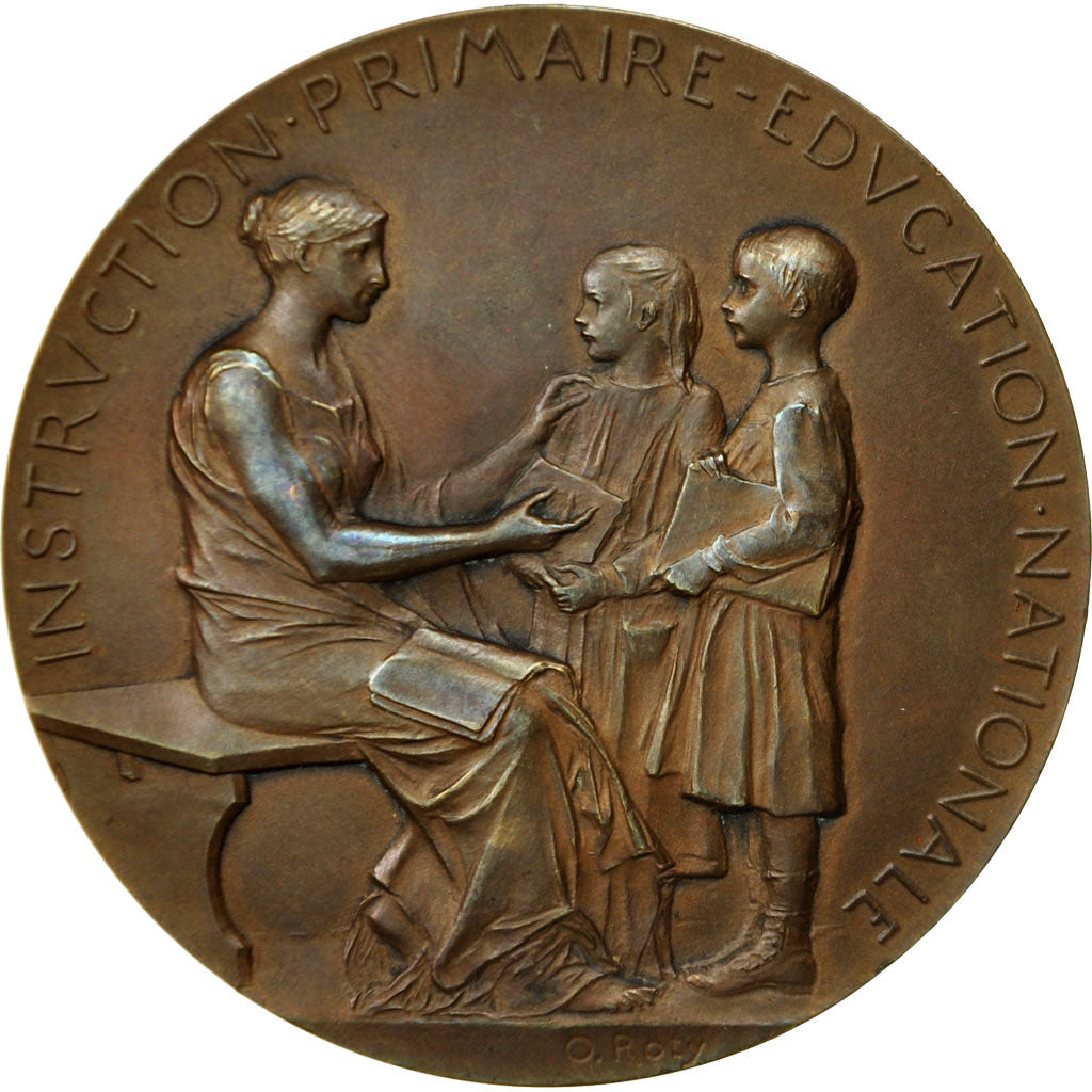 France, Medal, Ministère de l'Instruction Publique, 1911/12, Roty, MS(60-62)