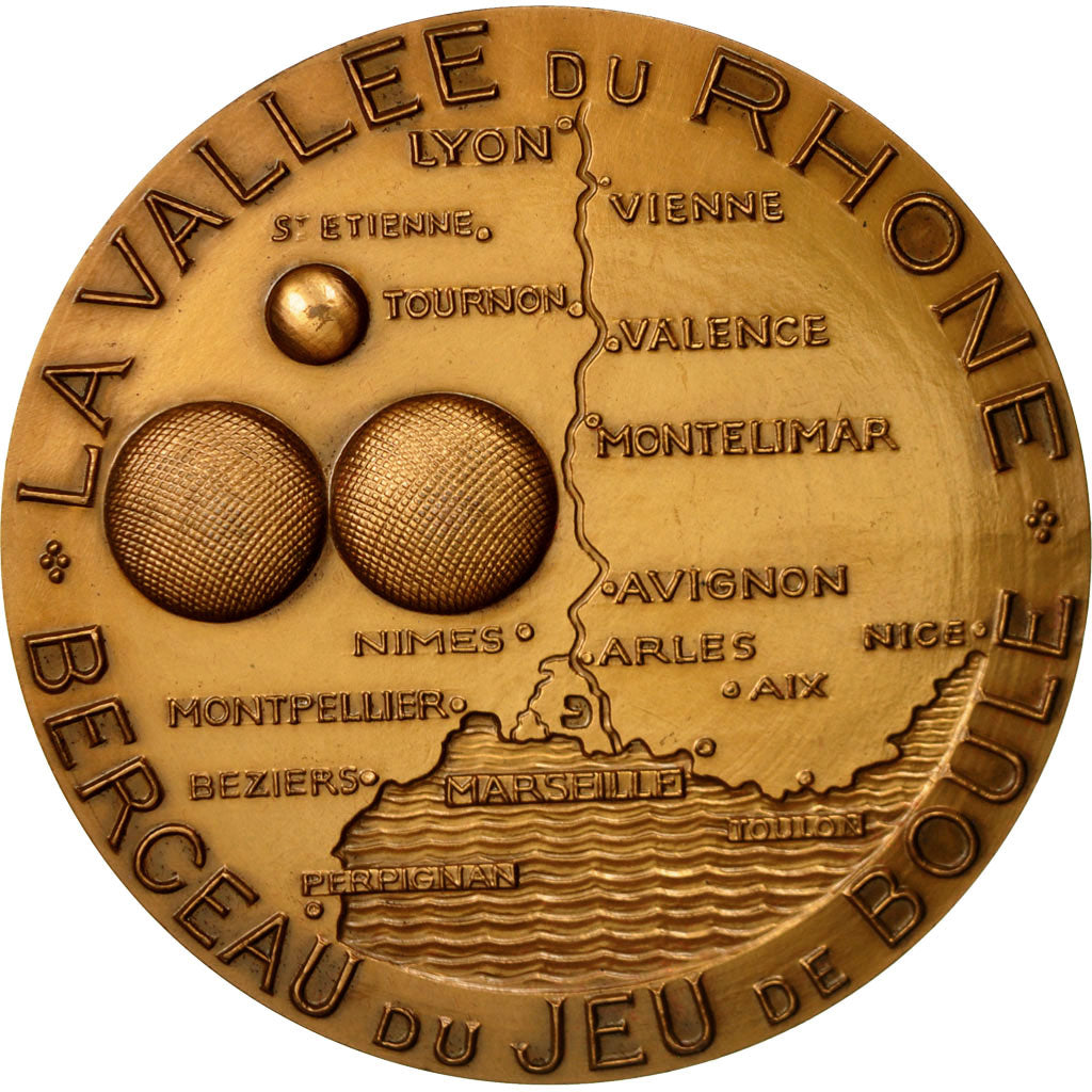 France, Medal, Le Bouliste , La Vallée du Rhone, 1991, Gibert, MS(60-62)