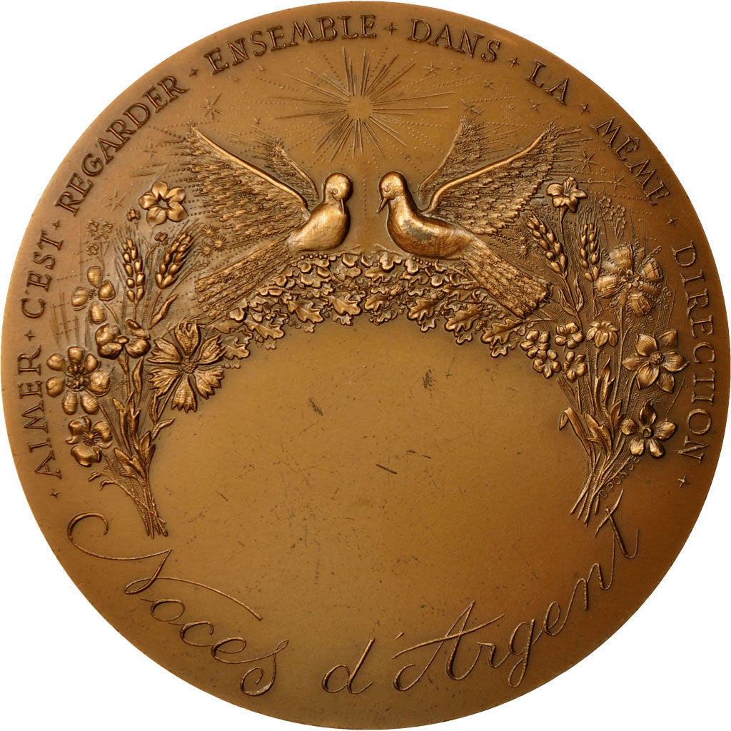 France, Medal, Noces d'Argent, 1981, D. Ponce, SUP, Bronze