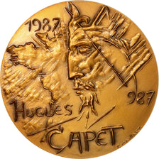 France, Medal, Hugues Capet , Anniversaire des 1000 Ans, 1987, Maillart, MS(64)