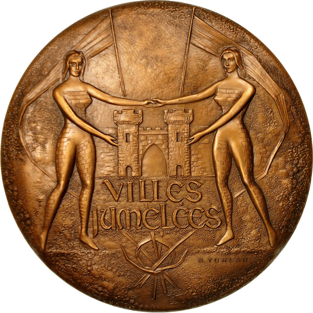 Francia, Medal, Villes Jumelées ,, Turlan, EBC+, Bronce