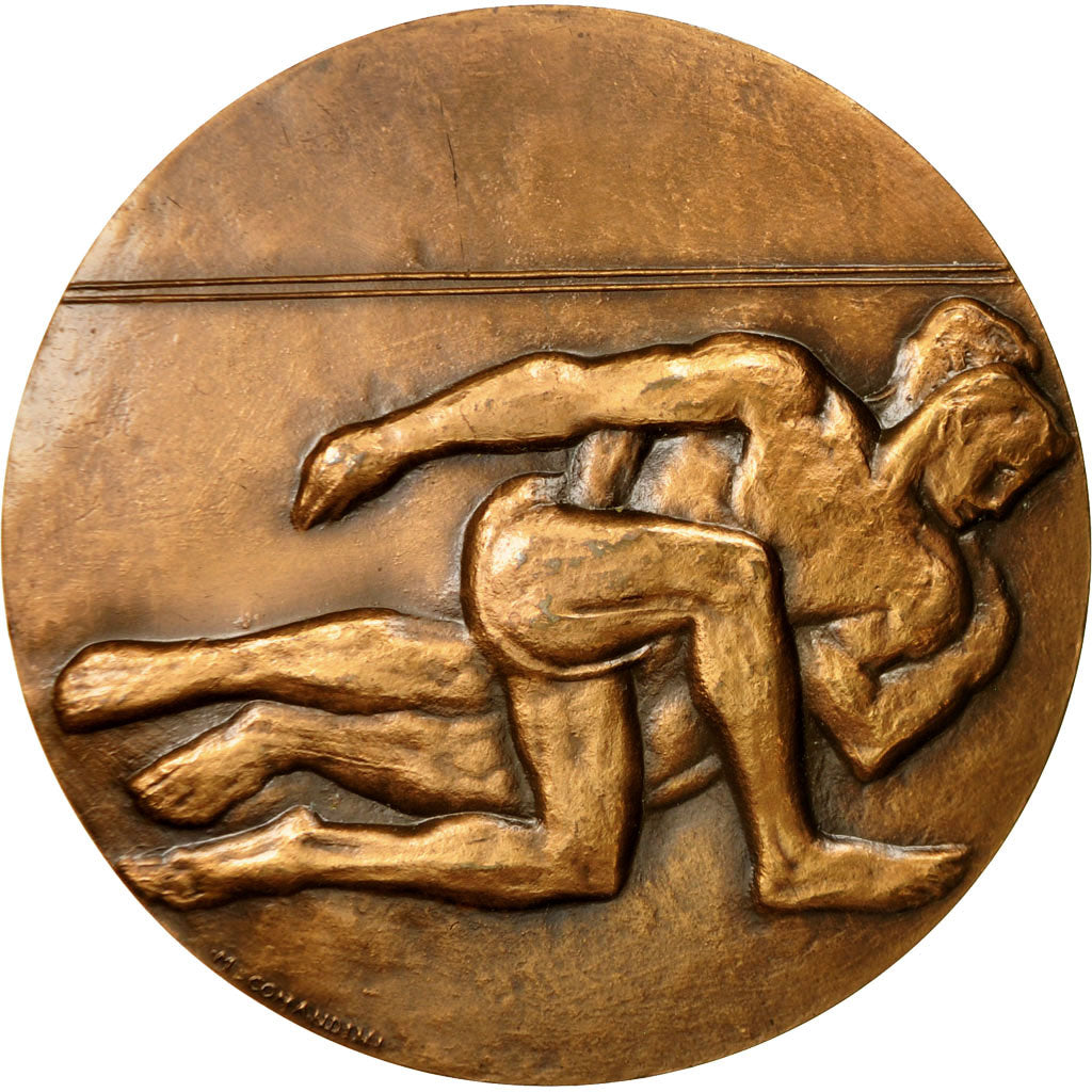 France, Medal, Lutte Gréco-romaine, 1980, Comandini, AU(55-58), Bronze