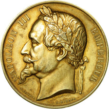 France, Medal, Napoleon III , Concours Musical, 1868, Bescher, SUP, Vermeil