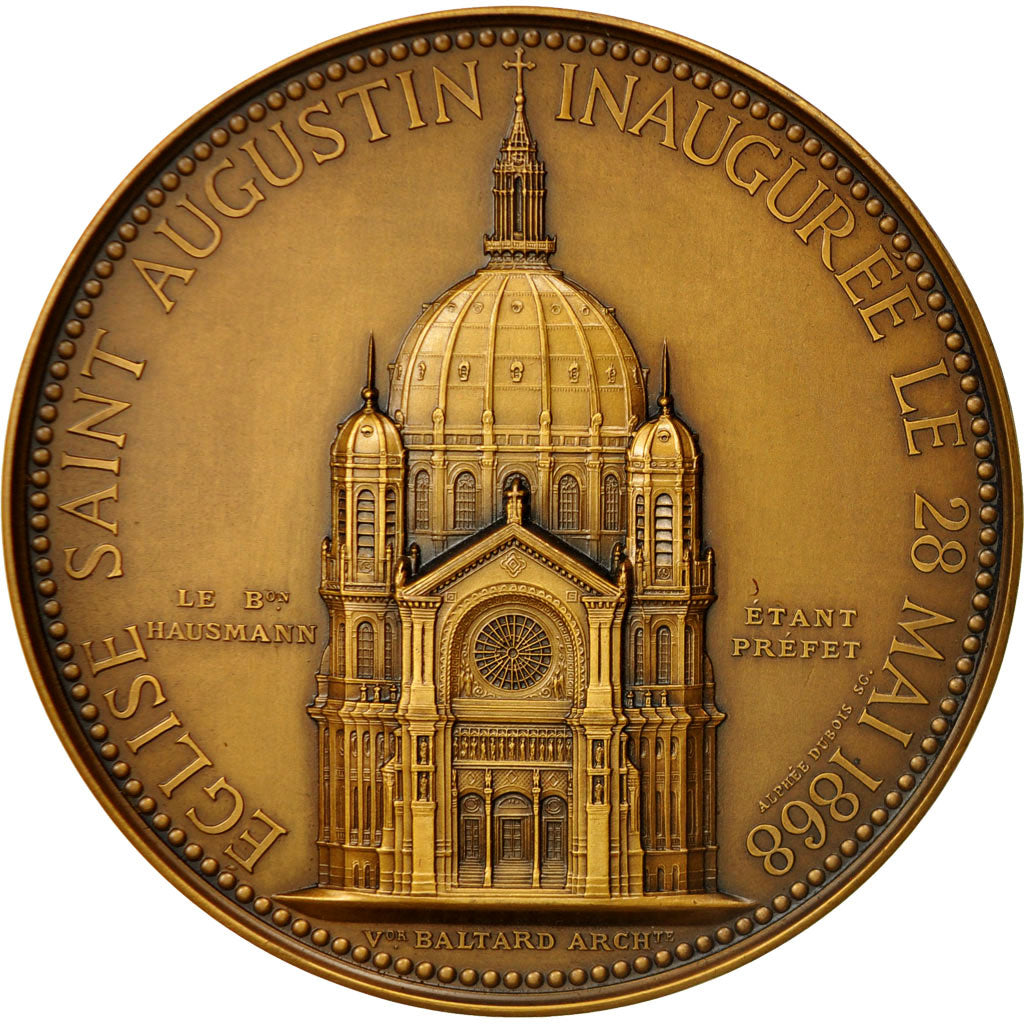 France, Medal, Napoleon III , Eglise Saint Augustin, 1868, Dubois.A, MS(64)