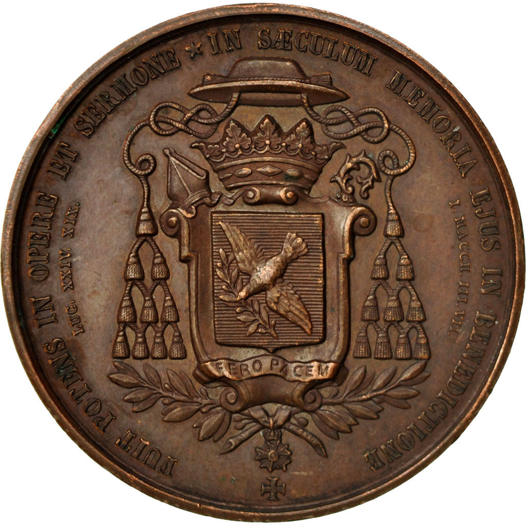 Francja, Medal, Nicolas Théodore Olivier Eveque d'Evreux, 1860, Borrel