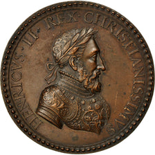 France, Medal, Henri II , Roi du Christianisme, 1552, TTB+, Cuivre