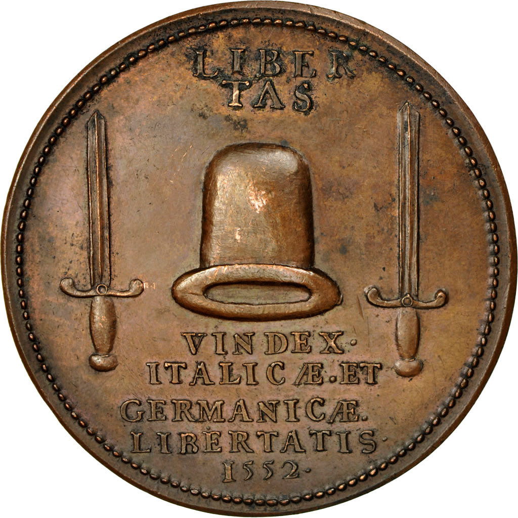 France, Medal, Henri II , Roi du Christianisme, 1552, AU(50-53), Cuivre