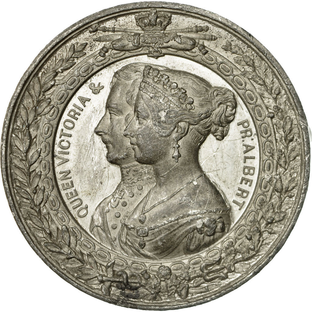 Francia, Medal, Queen Victoria et Pr.Albert , LONDON, 1851, BC+, Hojalata