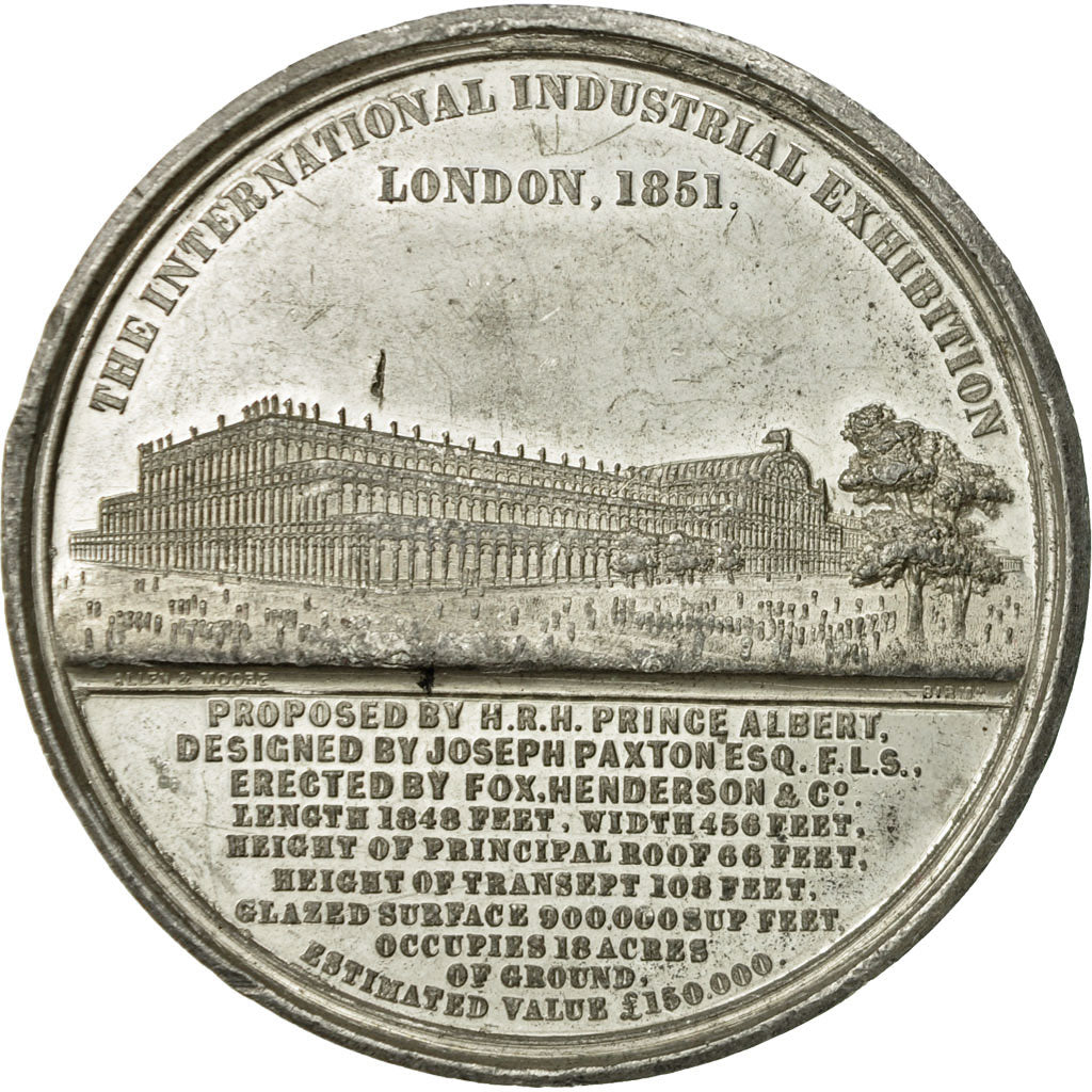 Francia, Medal, Queen Victoria et Pr.Albert , LONDON, 1851, BC+, Hojalata