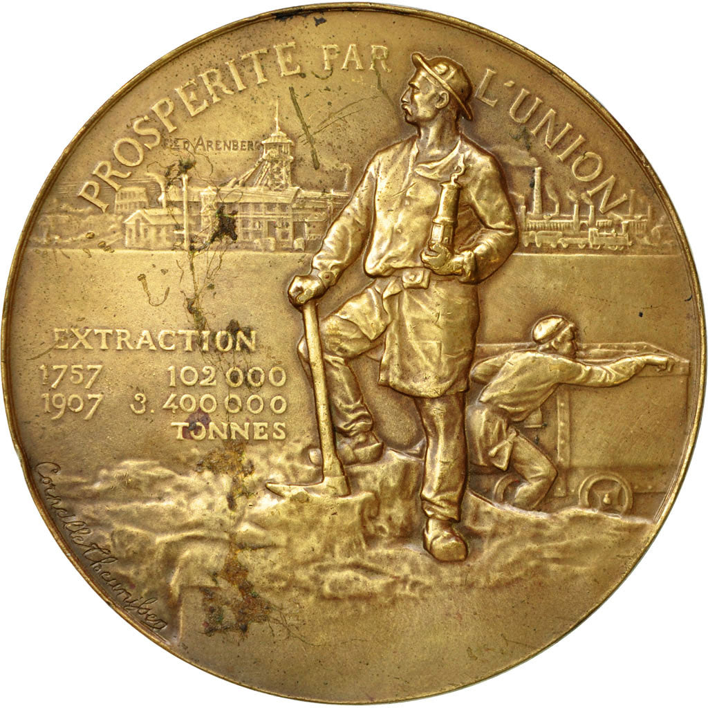 Francia, Medal, Compagnie des Mines d'Anzin, Theunissen, MBC, Bronce