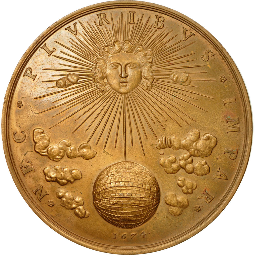 Francia, Medal, Ludovicus Magnus , Nec Pluribus Impar, 1972, Varin, SC, Bronce