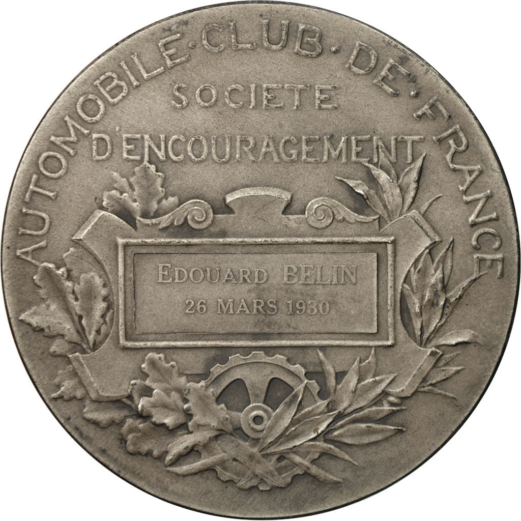 France, Medal, Automobile Club de France, 1930, Dupuis.D, AU(50-53), Silver